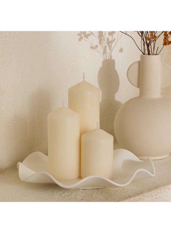 Home Box Luna Unscented Pillar Candle Set - Cream - 3 Pieces - Image 1
